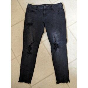 American Eagle Black Jeggings size 12 Long Super Stretch X4 Super Low Jegging